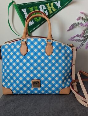 NWT Dooney And Bourke Blue Canvas Satchel
